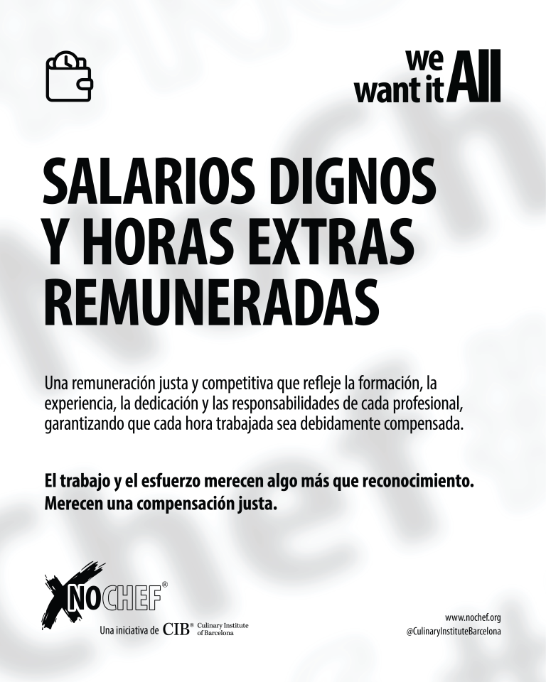 #NoChef – Salarios dignos y horas extras remuneradas