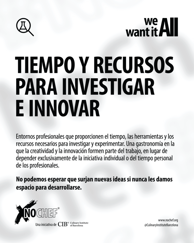 #NoChef – Tiempo y recursos para investigar e innovar
